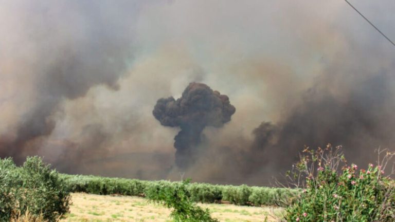F-16 jets relocated as wildfires cause explosion at ammunition depot in Greece