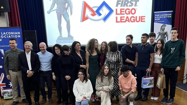 Student robotics team from Sparta enjoy night of kefi with Sydney’s Laconians