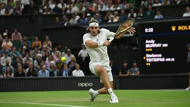 Stefanos Tsitsipas’ Wimbledon match suspended with Andy Murray leading