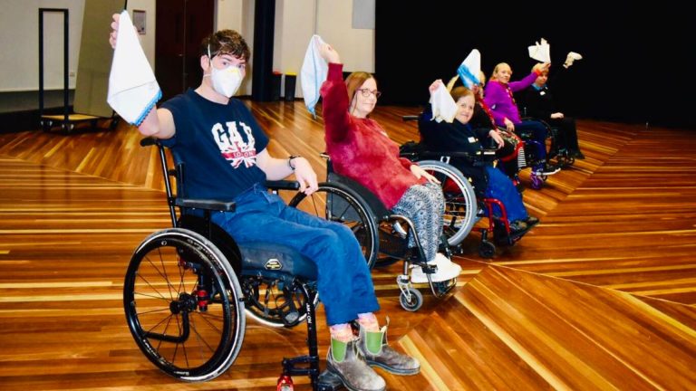 Wheelchair dance group in Victoria perform syrtaki with their hands and heart