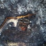 An-aerial-picture-taken-with-a-drone-shows-the-bunrt-area-after-a-wildfire-in-Avantas-village-Alexandroupolis-on-Tuesday