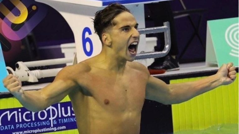 Second gold and new record for Marios Bilas at the European Swimming Championships