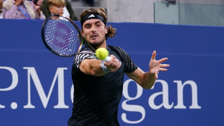 Tsitsipas overpowers former world No. 3 Raonic to advance at US Open