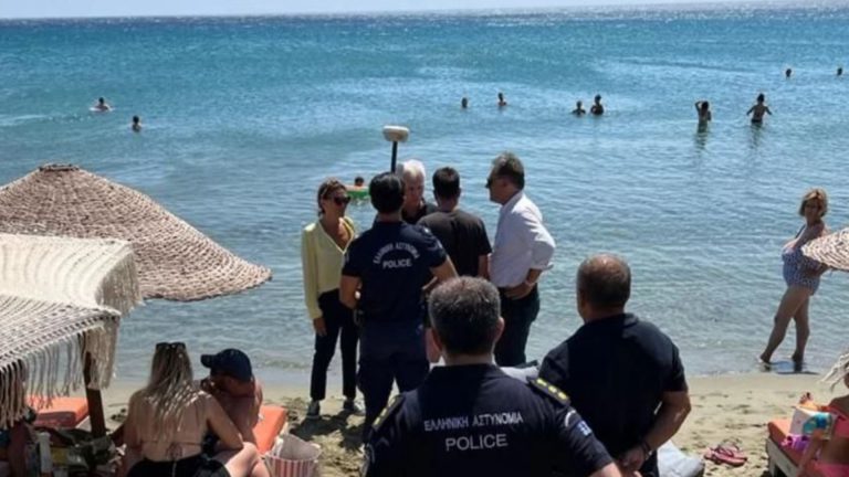 Arrest made during raid for illegal occupation of beach space on Tinos