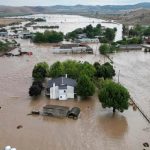 Floodwaters submerged houses and farms in the village of Kastro, in Greece’s Thessaly region, September 7.