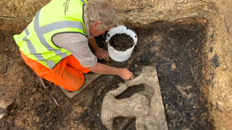 Excavations in Kent unearth statue of the Greek sea god Triton
