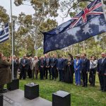 Flag-raising took place at the Australian Hellenic War Memorial