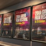 Greek Film Festival posters lined up in Norton Place cinema in Leichart. Pamela Rontziokos The Greek Herald