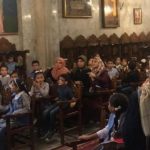 Palestinian people in Gaza taking refuge in St. Porphyrios Greek Orthodox Church in Gaza CIty