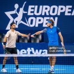 Petros Tsitsipas (L) Stefanos Tsitsipas (R) brothers at European Open 2023