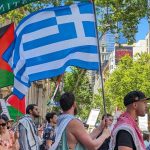 Greek flag at protests