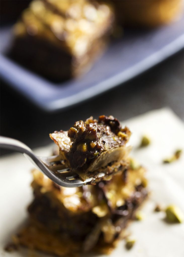 Chocolate Baklava to eat. Photo justalittlebitofbacon.