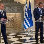 PM Mitsotakis and German Chancellor Olaf Scholz press conference. Photo Thema news.