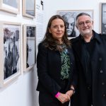 Photographer Effy Alexakis with partner and historian Leonard Janiszewski in the Viewfinder exhibition