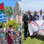 Greek flag at protests