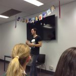 Will Kostakis talks to students. Photo Critter Critics.