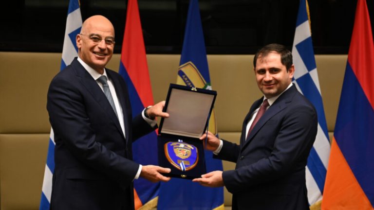 Greek and Armenian defence ministers sign military agreement in Athens