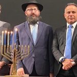 Nick Staikos celebrated Chanukah. Photo Chabad News.