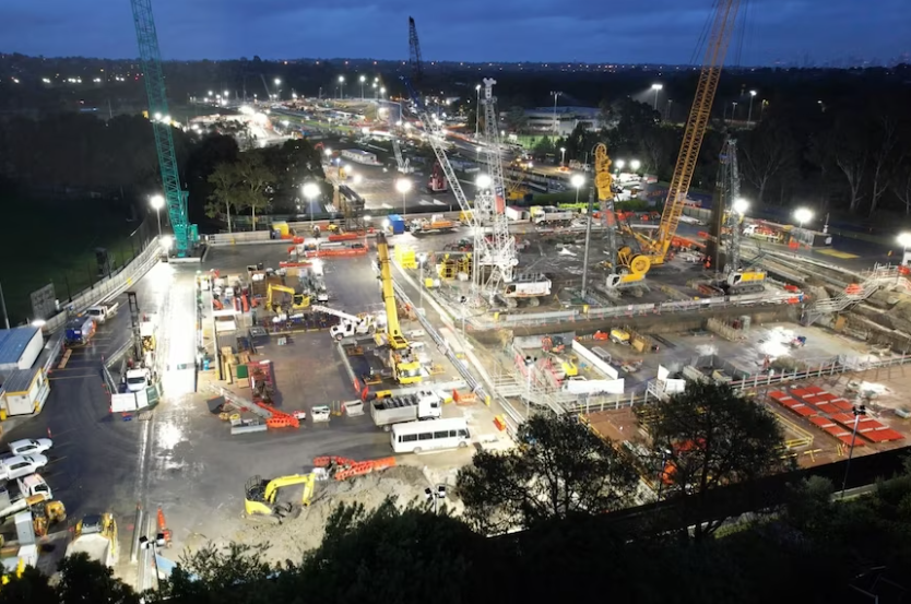 Construction on the North East Link tunnels began in late 2022, with the road expected to open in 2028.( ABC News: Kyle Harley ).