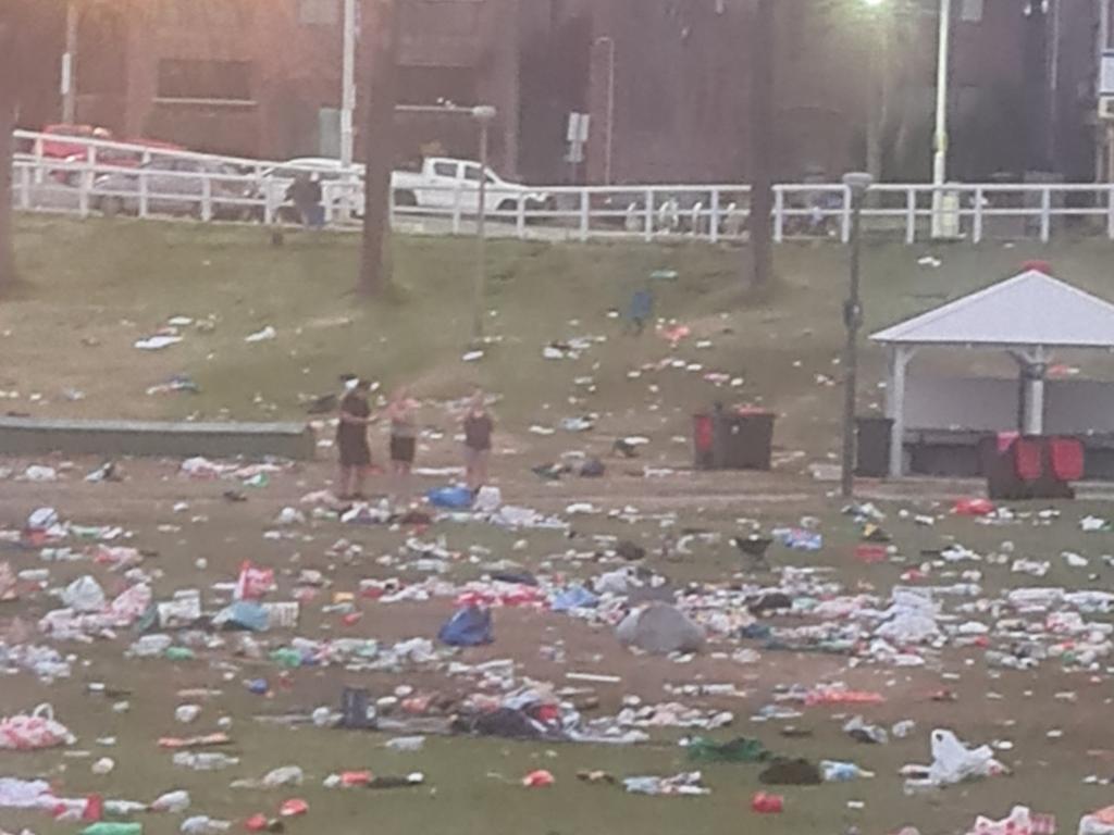 Sydney's Bronte beach after partygoers left masses of trash following their Christmas Day celebrations in 2022. Photo NewsWire.
