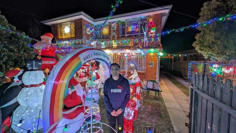 Alex Skaftouros’ Christmas lights in Victoria spread yuletide cheer and autism awareness