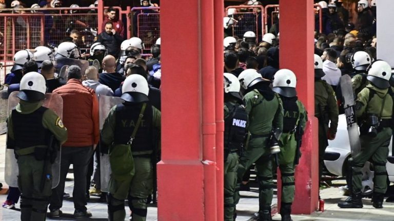 Greek policeman hit by flare during sport riot dies in hospital