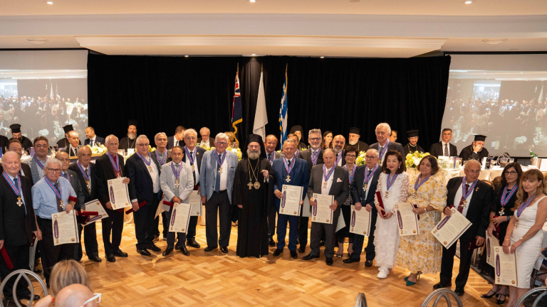 Greek community members honoured at name day celebration of Archbishop Makarios of Australia