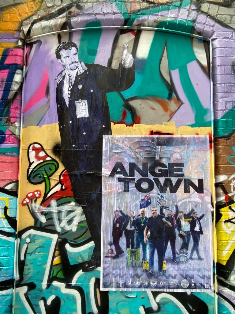 Ange Postecoglou town in Hosier lane Melbourne.