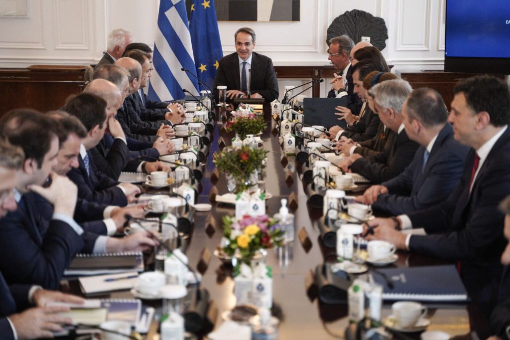 Government cabinet meeting in Athens, Greece. Photo Bloomberg Nick Paleologos AFP Getty Images.