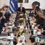 Government cabinet meeting in Athens, Greece. Photo Bloomberg Nick Paleologos AFP Getty Images.