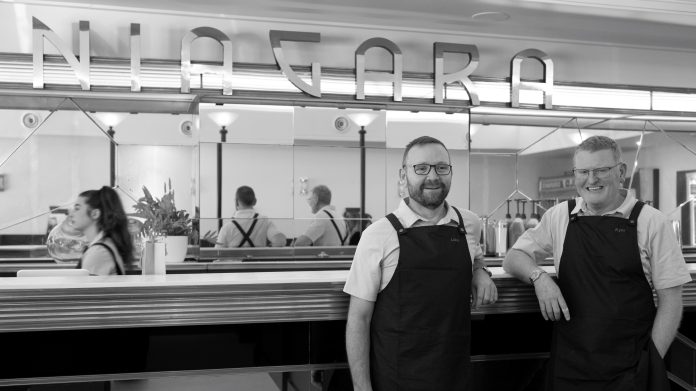 Luke Walton (left) & Kym Fraser new owners of Gundagai's Niagara Cafe. Photo: Effy Alexakis.