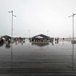 Plans for outdoor dancing at the pier had to be scrapped due to the rain.