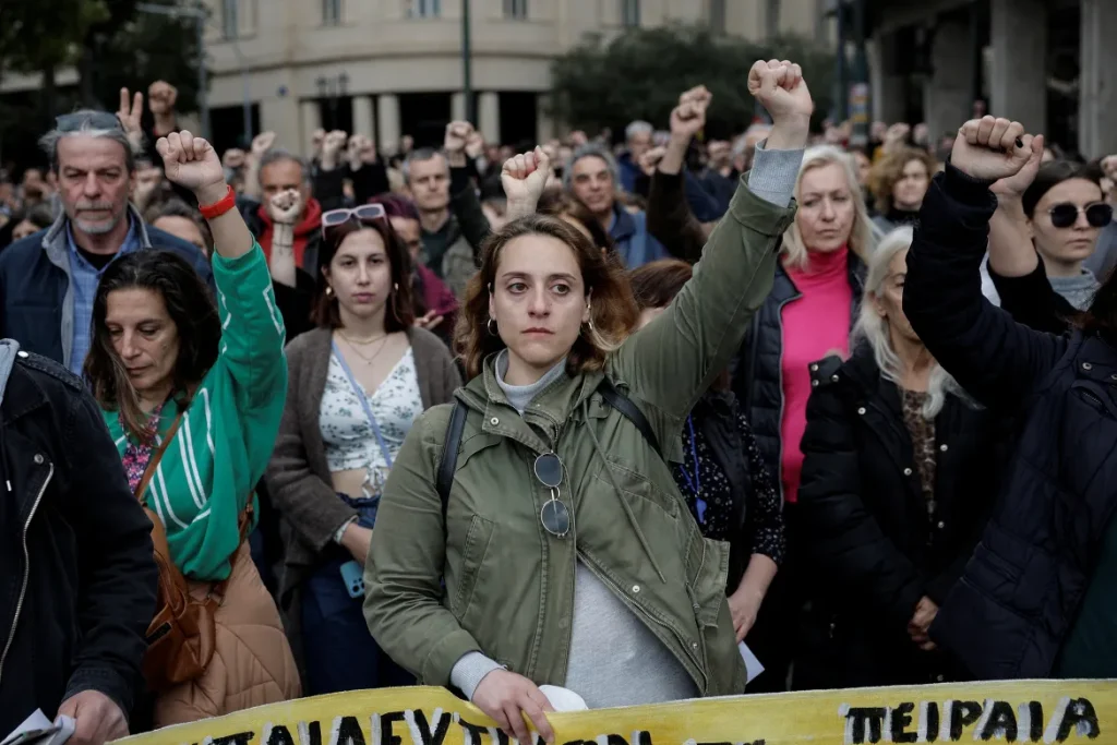 Protestors in Athens