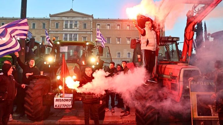 Thousands of farmers protest in front of parliament in Athens