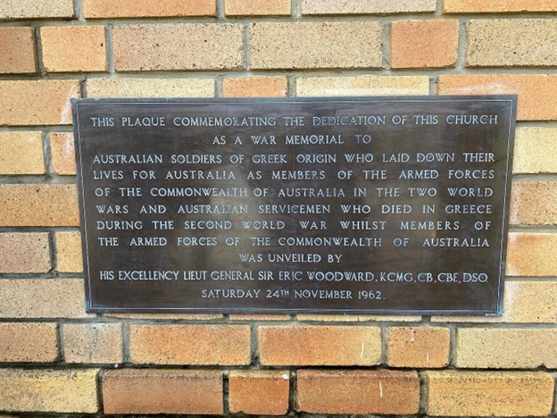 The plaque at Rose Bay War Memorial.
