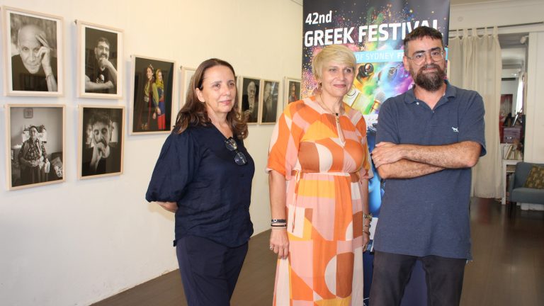 Effy Alexakis and Yanni Dramitinos’ ‘Face off: Portraits’ exhibition launch overflows