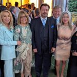 Greek Consul General Emmanuel Kakavelakis shares a moment with Leonidas Vlahakis, Betty Dimitropoulos, Vicki Kyritsis, Jim Claven and Denise Zapantis.