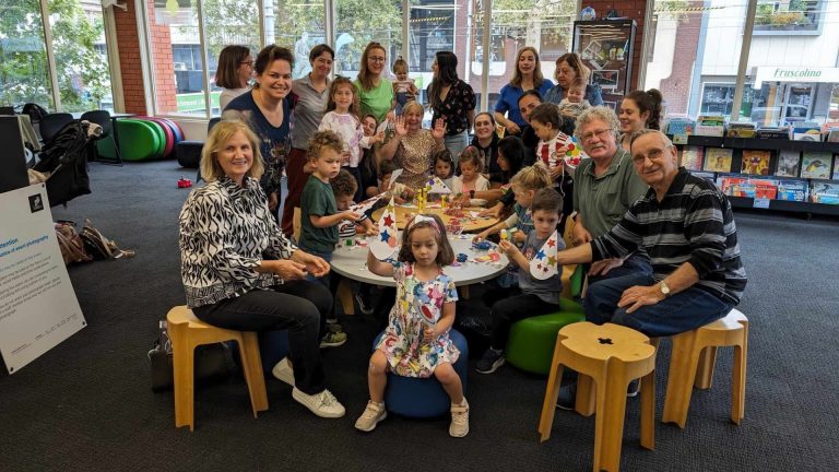 Saved by Stories: Cr Michael Glynatsis takes granddaughter Penelope to Greek Storytime