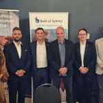 Photo of HACCI Board (in Order left to right) Nicole Sardelis, Kosta Koutsonas (Chair), Alex Demetriou (Vice-Chair), Yanis Varoufakis, Vas Marinos, Lambro Manouras