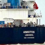 The MV Anikitos has crashed into the manganese loading wharf on Groote Eylandt, NT. 2 Photo ABC News.