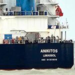 The MV Anikitos later crashed into the manganese loading wharf on Groote Eylandt, NT due to the cyclone. 2 Photo ABC News.