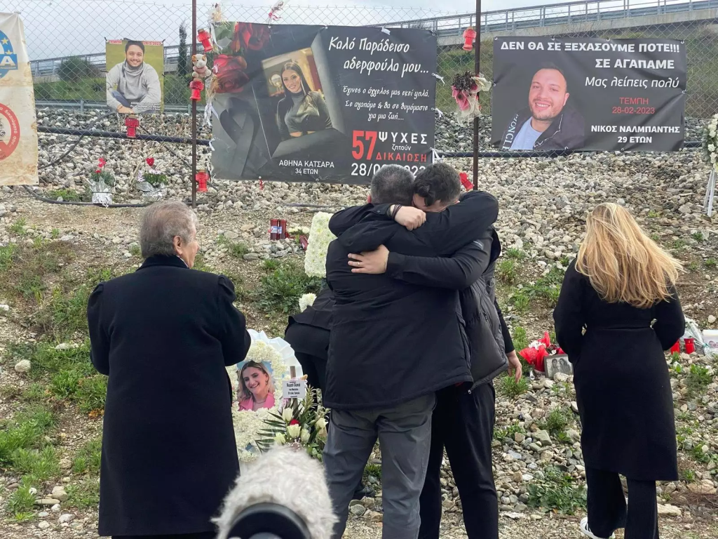 The tempi train crash victims' memorial. Photo: keeptalkinggreece.com.