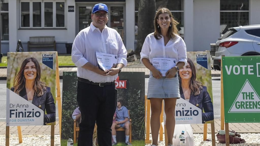 Dr Anna Finizio with Liberal frontbencher John Gardner. Picture: NCA NewsWire / Roy VanDerVegt