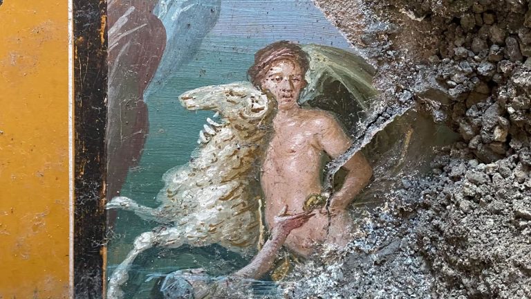 Pompeii archaeologists discover fresco depicting mythical Greek siblings