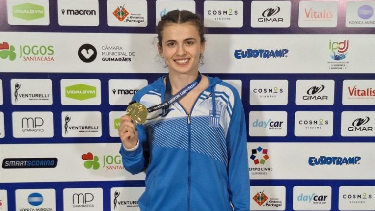 Greece’s Alexandra Efraimoglou wins gold in women’s tumbling at European championships
