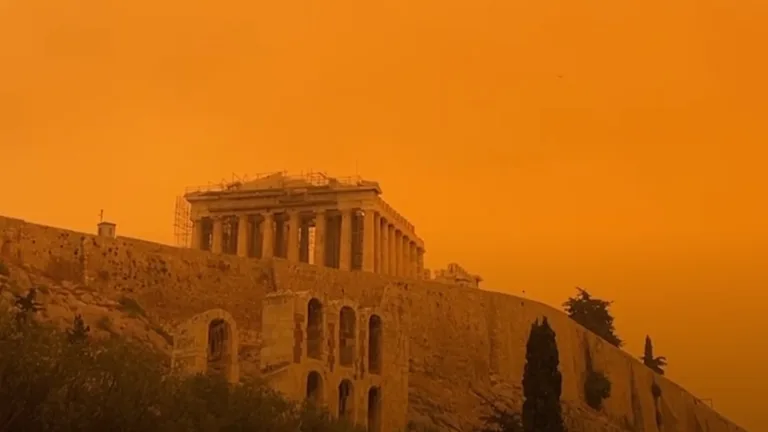 Saharan dust phenomena engulfs skies across Greece