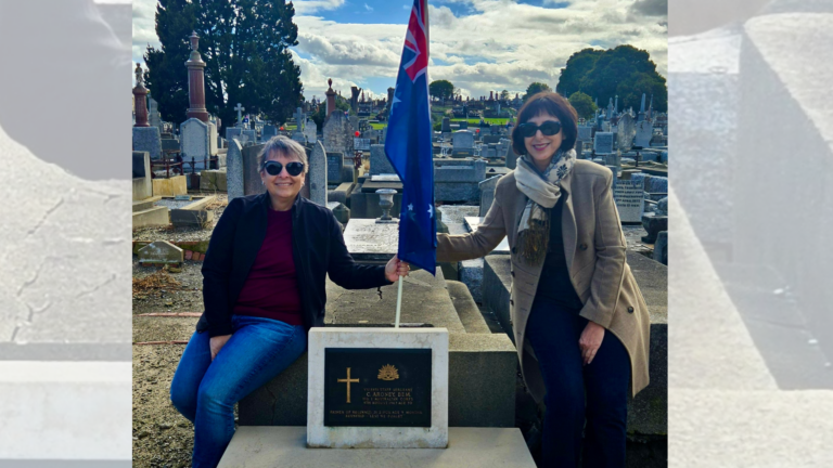 Honouring the memory of dual ANZAC Constantine Aroney BEM at his restored grave
