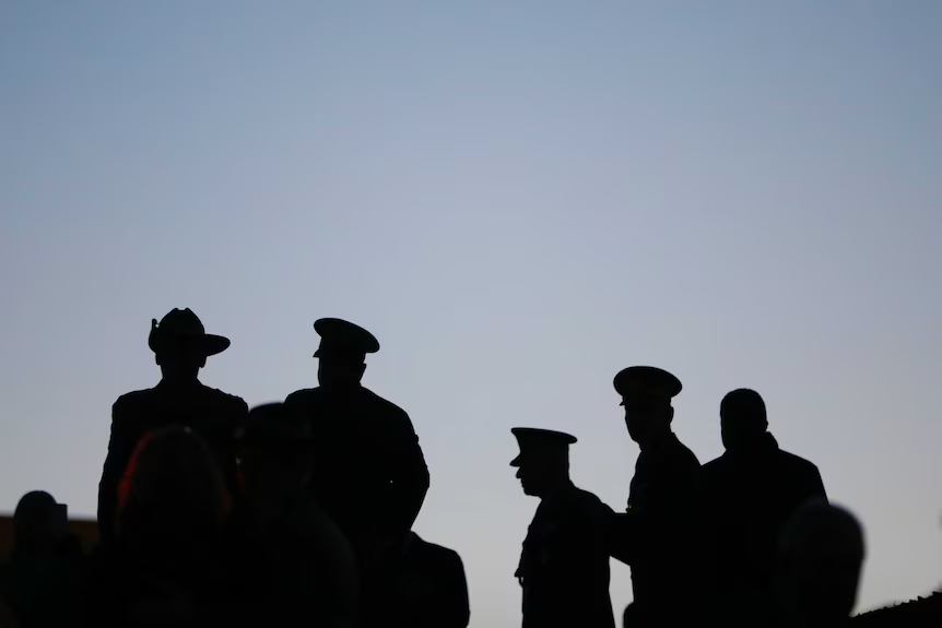An Anzac Day dawn service is a moving, sombre event. (ABC News: Jordan Hayne)