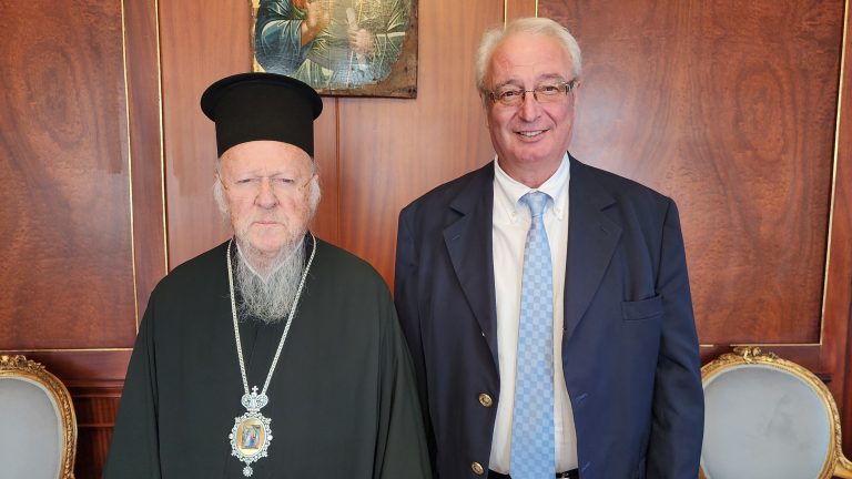 Greek Australian Thanasis Tsouhantaris meets with Ecumenical Patriarch Bartholomew