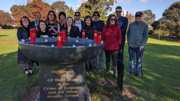 Cypriot woman, Pontian boy and Senator gather at Greek Genocide Memorial in Victoria